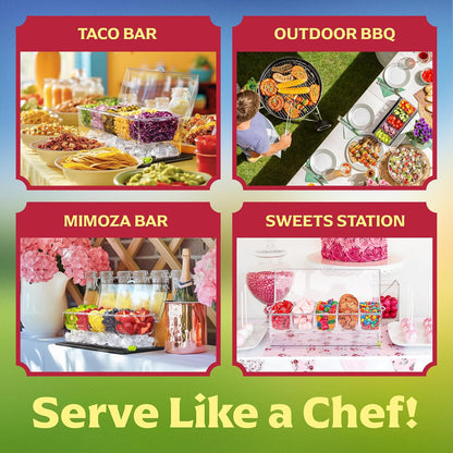 Entertaining Condiment Server with Ice Base – Ideal for BBQs, Buffets & Gatherings, BAR  MAT INCLUDED