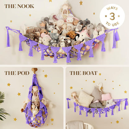 Macrame Cord Stuffed Animal Hammock