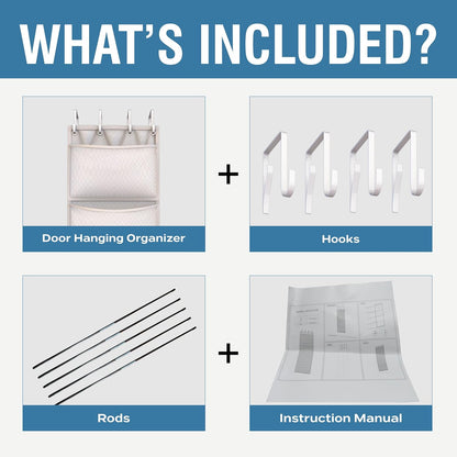 Honeyera Yarn Organizer and Storage Over The Door – Large Hanging Yarn Organizer with 4 Clear Mesh Compartments – Crochet Yarn, Knitting Supplies, Craft & Crochet Hook Storage Solution