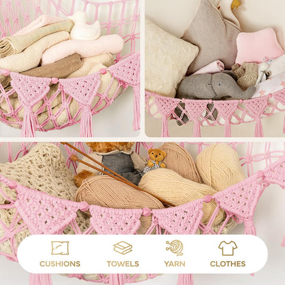 Macrame Cord Stuffed Animal Hammock