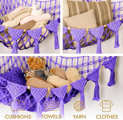 Macrame Cord Stuffed Animal Hammock