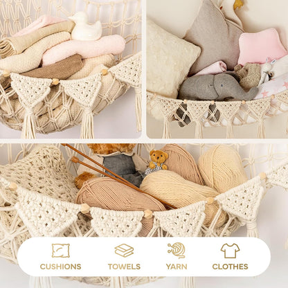 Macrame Cord Stuffed Animal Hammock