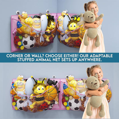 Wall / Corner Mount Large Stuffed Animal Storage Holder