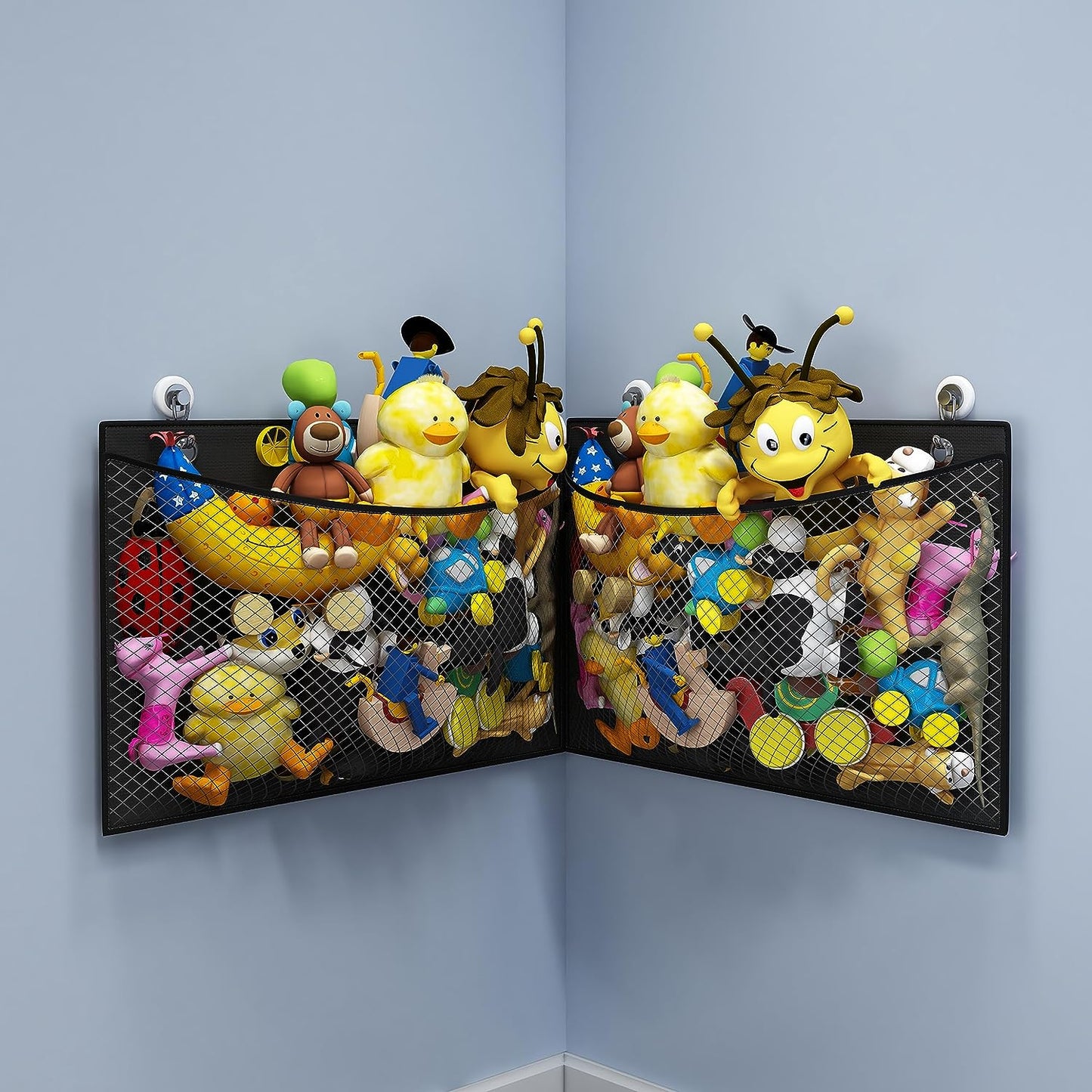 Wall / Corner Mount Large Stuffed Animal Storage Holder