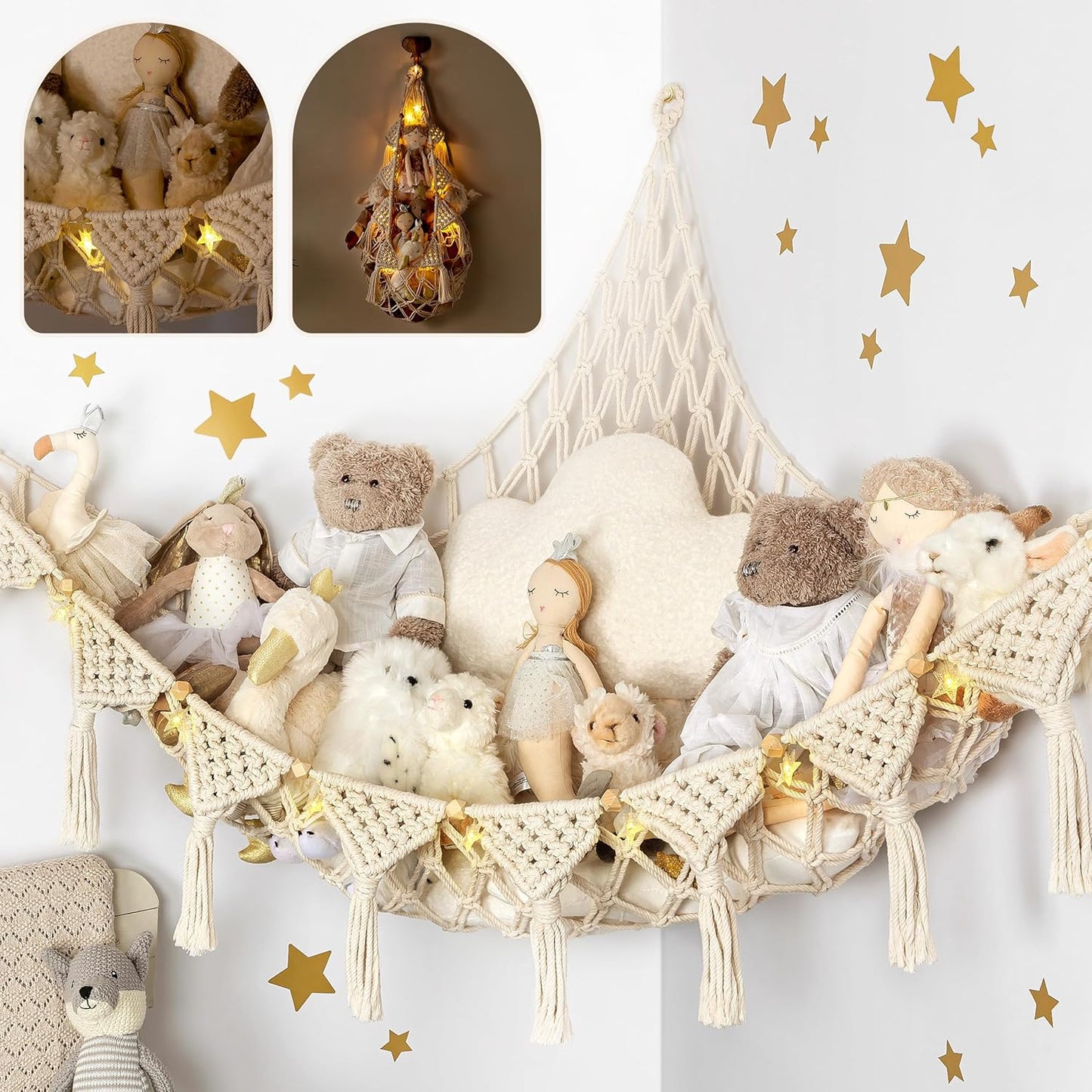 Macrame Cord Stuffed Animal Hammock