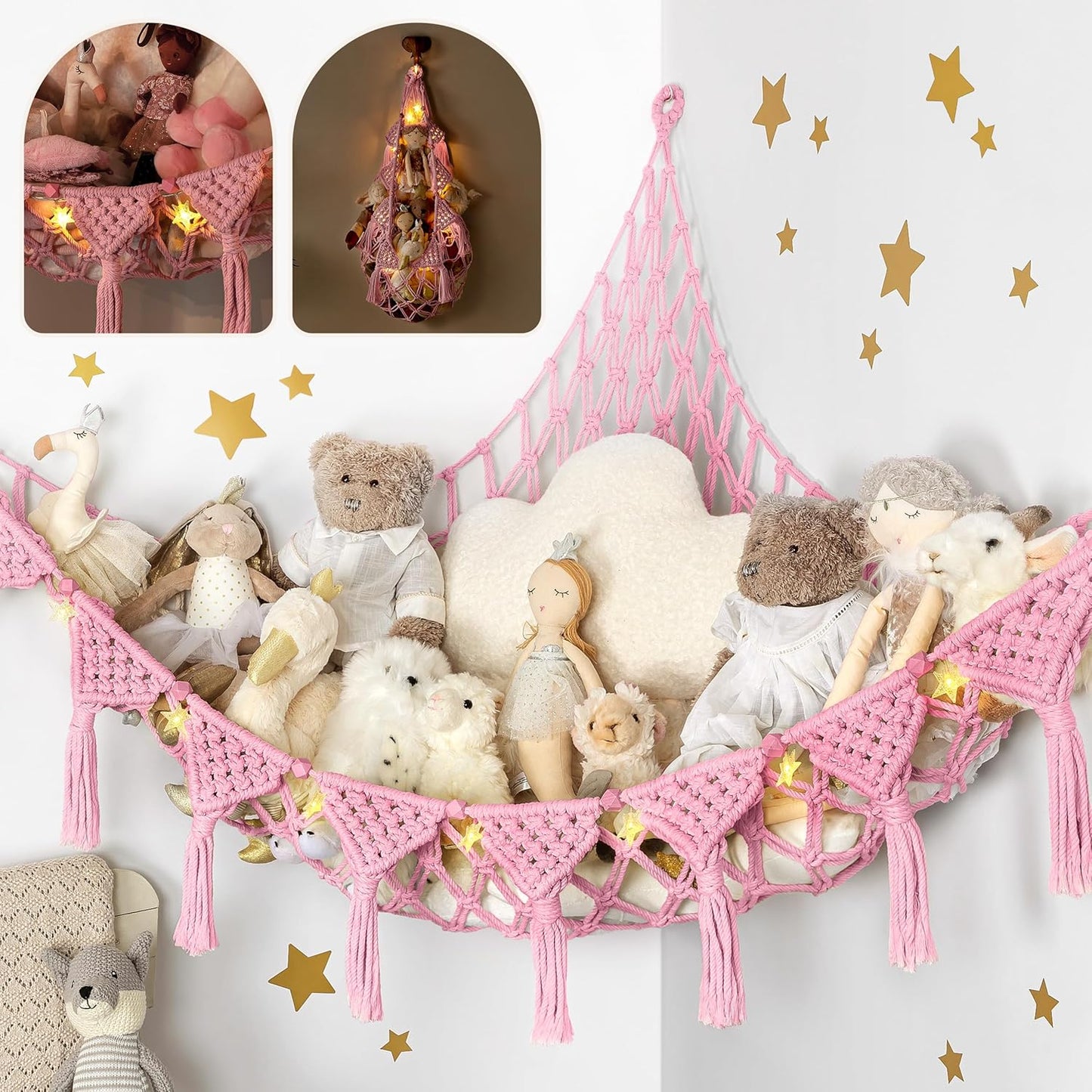 Macrame Cord Stuffed Animal Hammock