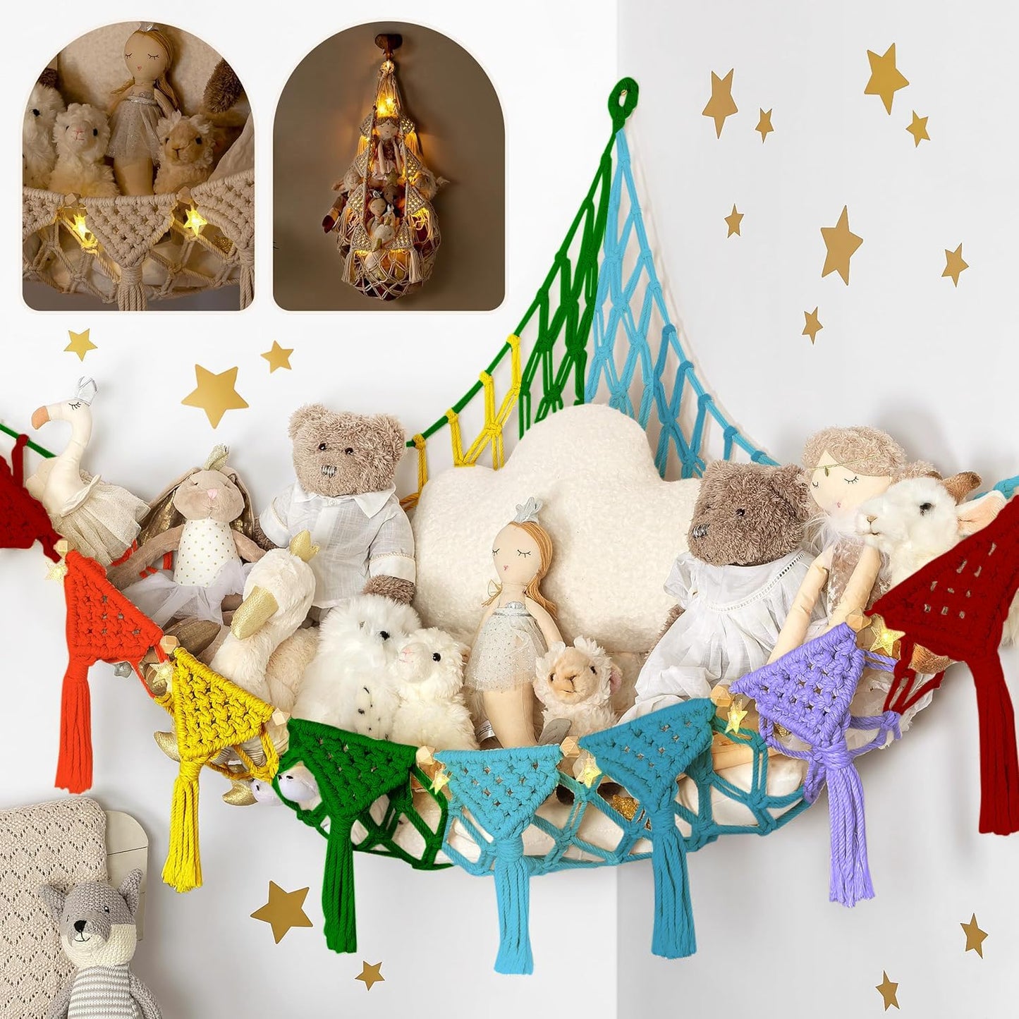Macrame Cord Stuffed Animal Hammock