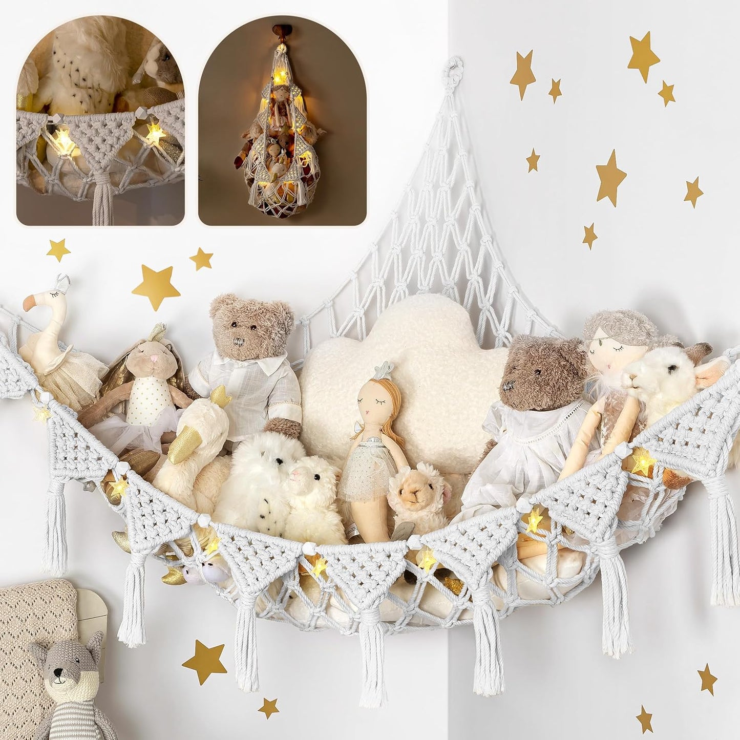 Macrame Cord Stuffed Animal Hammock