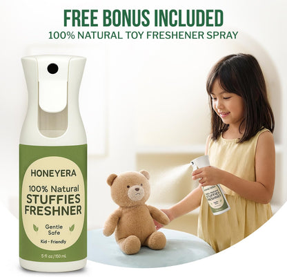 Wooden Stuffed Animal Zoo Cage, Large Plush Toy Organizer for Kids, Holds 50+ Plushies, Safe Elastic Bands, Easy 5 Min Assembly, Durable Natural Wood, Bonus Freshener Spray